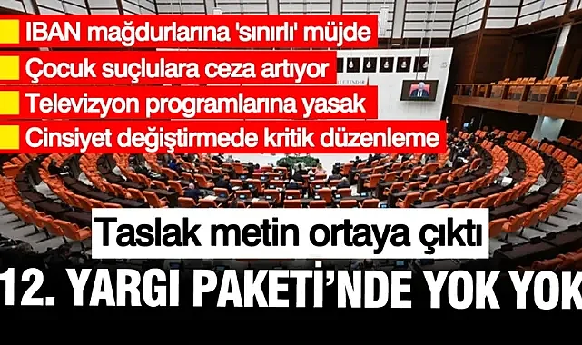 12. yargı paketinde yok yok: IBAN mağdurları, çocuk suçluya ceza, cinsiyet değiştirme...